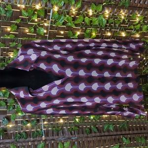 Zara Sheer Purple Printed Belle Sleeve Button Down